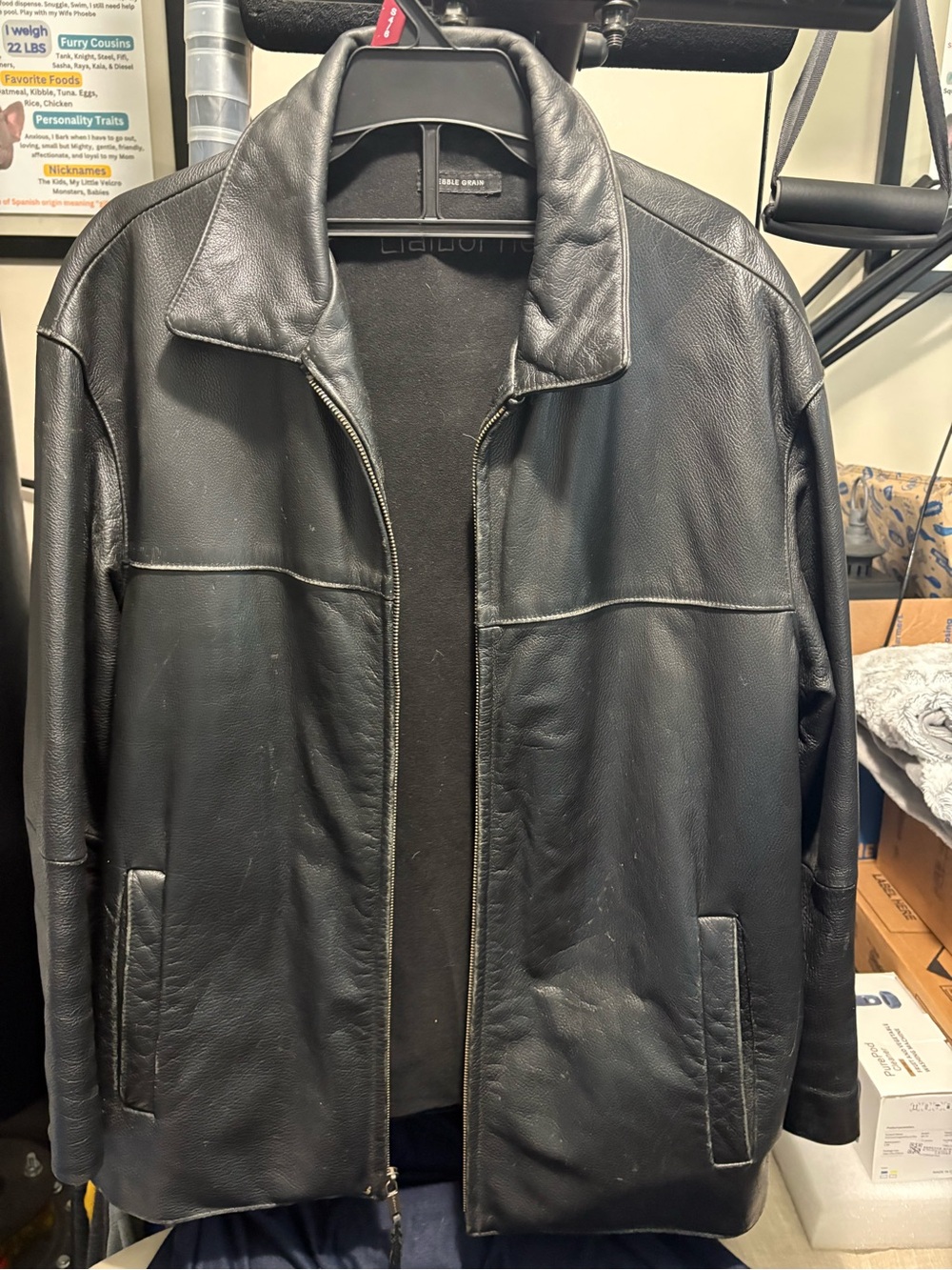 Claiborne Black Leather Bomber Jacket